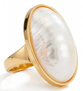 Mother of Pearl- Gold Vermeil Ring